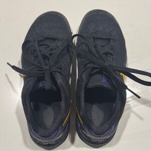 Nike Kids Kobe Black Sneakers with Purple and Yellow Accents EUC